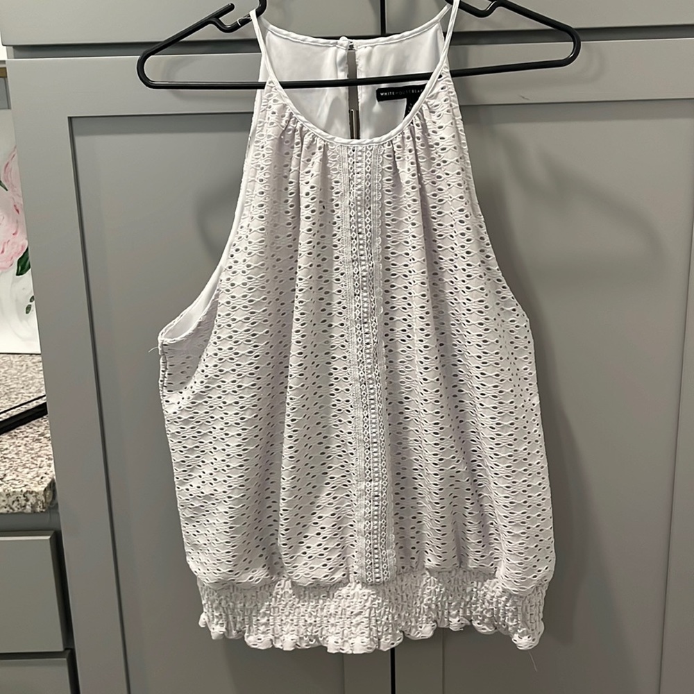 White House Black Market White Lace Tank